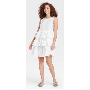 Women's Sleeveless Multi Tiered Dress - Who What Wear White S